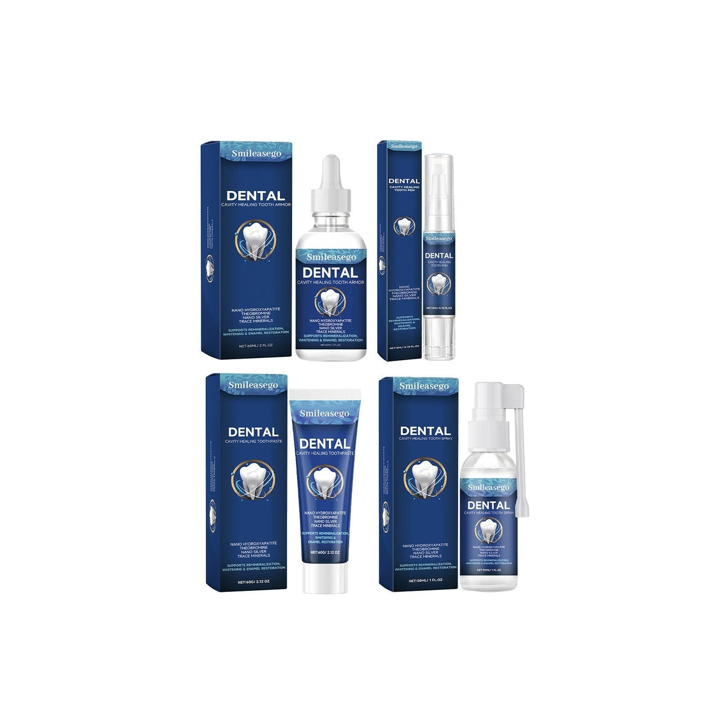 Smileasego Free-Fluoride Hydroxyapatite Tooth Armor Drops & Enamel Repair, Whitening &Fresh Breath