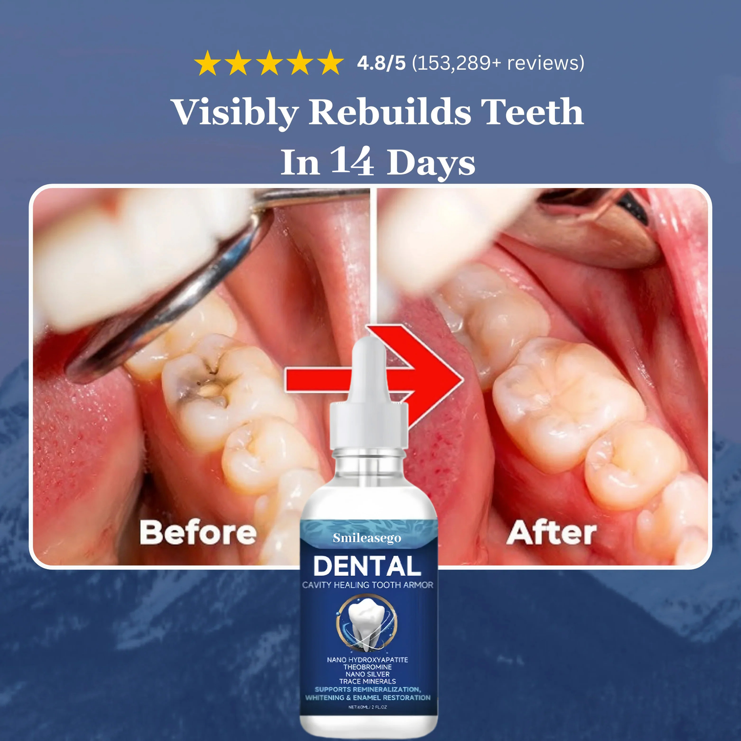 Smileasego Free-Fluoride Hydroxyapatite Tooth Armor Drops & Enamel Repair, Whitening &Fresh Breath